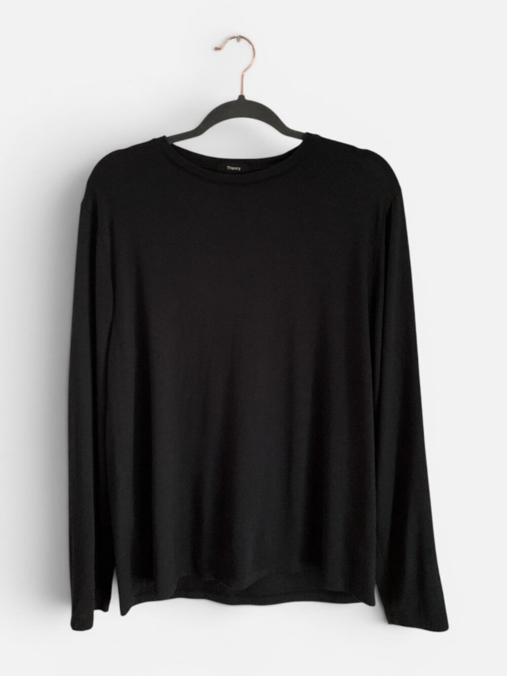Theory Claey LS Activate Jersey Long Sleeve Crew Neck Shirt Black Men’s Large